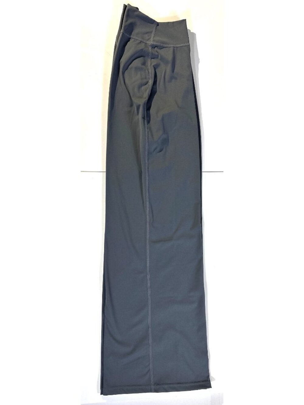 High-Waisted Wide-Leg Yoga Pants In Gray Stretchy Nylon-Spandex Blend Size S